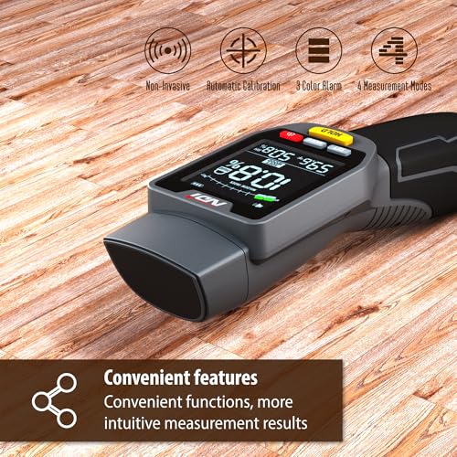 NDI 6 in 1 Non-invasive Moisture Meter Pinless Humidity Sensor Drywall/Gypsum Board/Cement Board/Cork/Hardwood/Mildew Index
