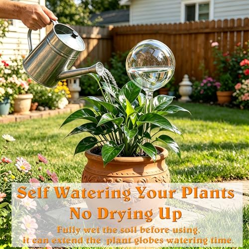 Plant Auto Watering Globes, Self Watering Planter Insert When on Vocation - color: Clear-2pcs