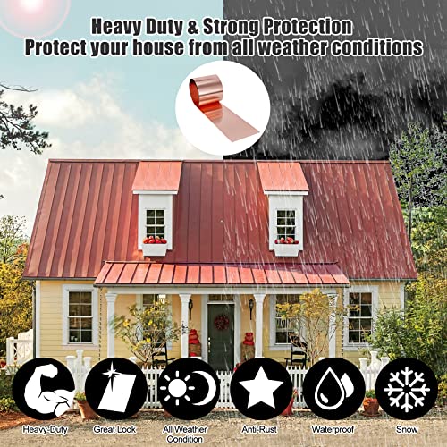Copper Flashing Roll - 99.95% Pure, 20 Gauge, 0.8mm Thick, 4" Width x 8 FT Length - ASTM B152M Copper Sheet - Contractors & DIY Projects - size: 20 Ga, 4" Width x 8 FT
