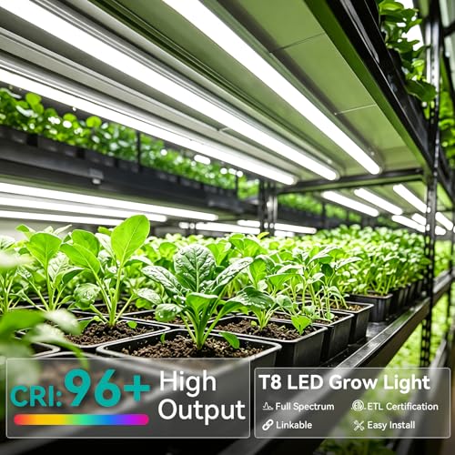 JESLED 3FT Grow Lights, 5000K Full Spectrum Sunlight White, V-Shaped Beam - size: 3FT-2P