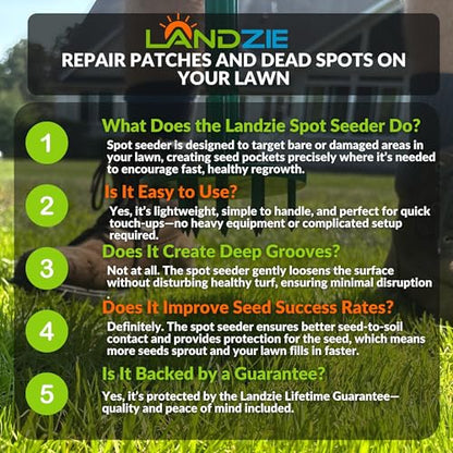 Landzie - Spot Seeder Lawn Tool, Slit Seeder & Aerator