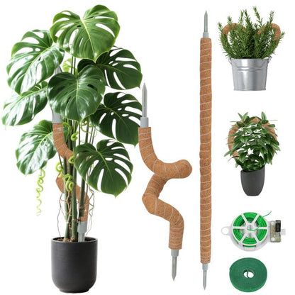2 Pack Moss Pole, 55 Inches Tall Bendable Coco Coir Poles Monstera Plant Support for Climbing Indoor Plants, DIY Plant Stakes Kit Support for Pothos, Philodendron,Potted Plants - size: 55 Inches(2 Pack)