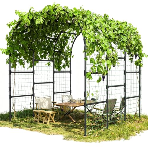DoCred 88"H x 88"L Garden Arch Trellis, Garden Archway for Climbing Plants - size: 88''H x 88''L x 88''W