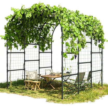 DoCred 88"H x 88"L Garden Arch Trellis, Garden Archway for Climbing Plants - size: 88''H x 88''L x 88''W