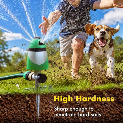 RESTMO 2-Pattern Lawn Sprinklers for Yard with Zinc Alloy Spike Base