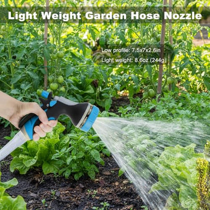 Garden Hose Nozzles with 10 Spray Patterns Sprayer Water Hose Nozzle Spray - color: Blue