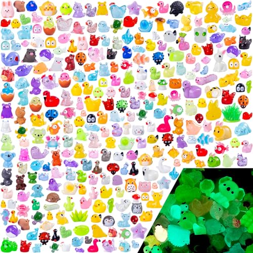 240 Pcs Mini Resin Animals Figurines Bulk,240 Styles Tiny Animals Variety Pack for Fairy Garden Landscape,Hide Crafts Decor - color: 240pc Animals