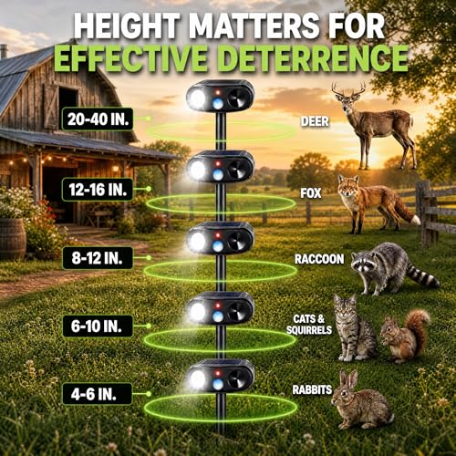 Sonic Fortress Pro Deer Repellent Solar Ultrasonic Animal Repeller 2 Pack