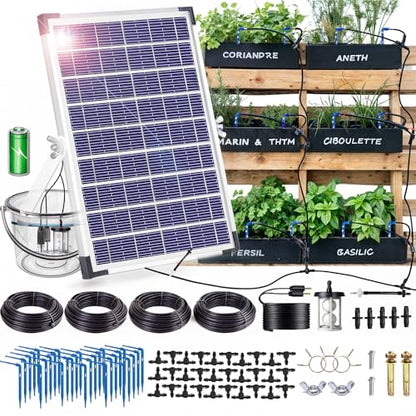 RISINGUP Solar Drip Irrigation System for 30 Potted Plants - size: 30 pots