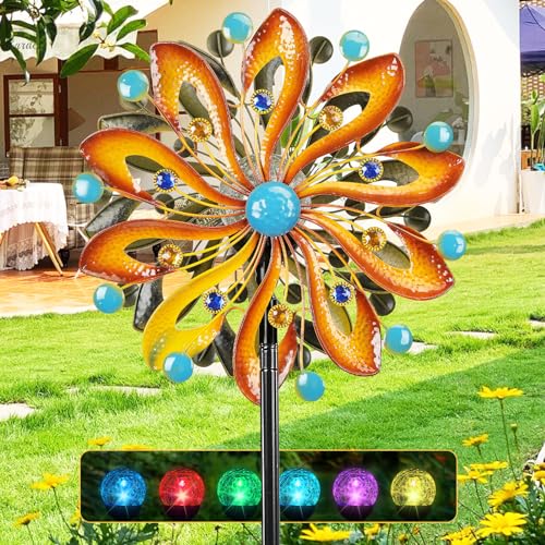 MLKNK Wind Spinners for Yard and Garden - Wind Sculptures & Spinners - size: Gradient brown