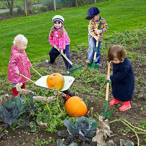Duckura Kids Gardening Tools Set - 7pcs Garden Tool for Kids - color: green