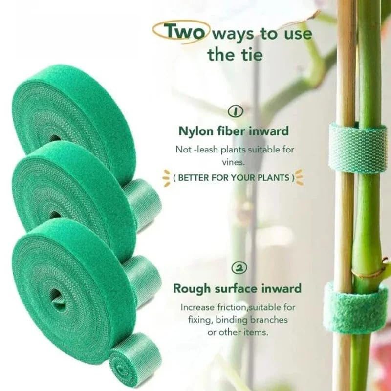 3rolls 2m Reusable Cable Ties Self Adhesive Loop Bundle Fastener Management Nylon Plant Vines Tie Garden Supplies,1cm Width (Black1) - color: Black1