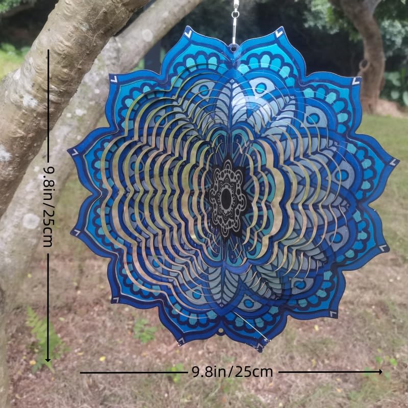 Wind Spinner Outdoor Mandala, Hanging Wind Spinners Garden 10"