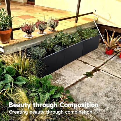 Metal Rectangular Planter Box 36"L x 15"W x 15"H Steel Black Planter Box - color: Black