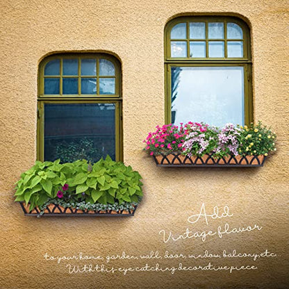 36" Hanging Window Box Basket w/Coco Liner, Black, 4-Pack - color: Black - Set 4, size: 36IN Style A