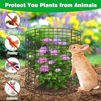 10 Pcs 11.8"x 11.8"/11.8"x 19.6" Available Chicken Wire Cloches for Plants, Plant Protector from Animal, Garden Covers Netting Iron Wire Mesh to Protect Plants Vegetables from Rabbit Squirrel Chicken - size: 11.8"D x 11.8"H
