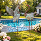 36.8" Metal Blue Heron Garden Statue, Handcrafted Crane Sculpture - color: 36" Distressed Patina Green