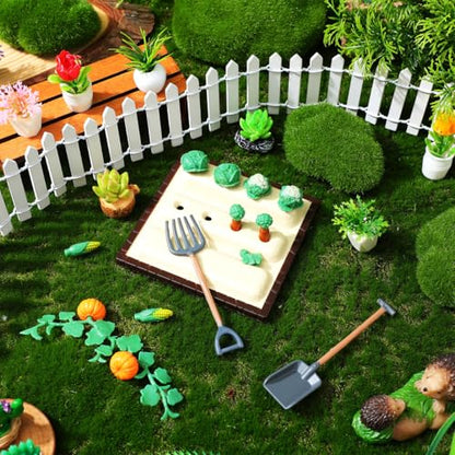 Sewroro Mini Landscape Vegetable Field Model Mini Farm Tool Model Set Dollhouse Accessories for Diorama Vegetable Garden Miniature Farm Tool Set Home Decor Scene Layout