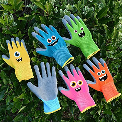6 Pair Kid Gardening Glove Children Work Glove (Large (Age 9-11)) - size: Large (Age 9-11)