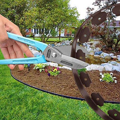 40FT 2Inch High Brown Landscape Edging with 36pcs 8-inch Spikes No Digging Garden Edging Kit, Premium Yard Edging Fence with One Spike per Feet - style: 40FT Brown