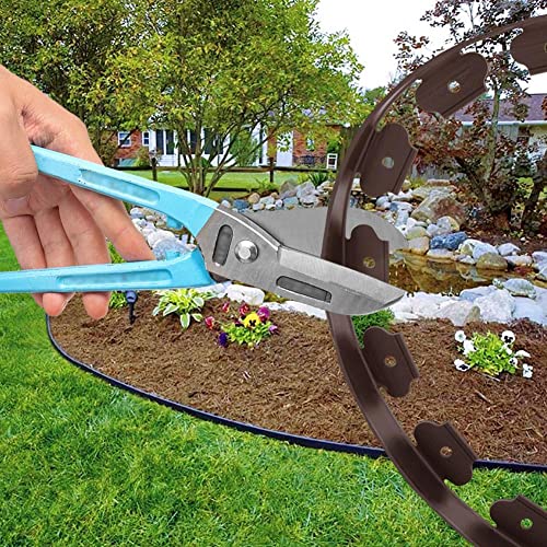 20FT 2Inch High Brown Landscape Edging with 18pcs 8-inch Spikes No Digging Garden Edging Kit, Premium Yard Edging Fence with One Spike per Feet - style: Rustic