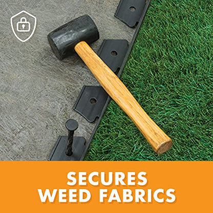 EasyFlex No-Dig Landscape Edging with Anchoring Spikes, 1.5 in. Tall Straight Top Plastic Garden Border, 40 Foot Kit, Black - style: 40 ft traditional