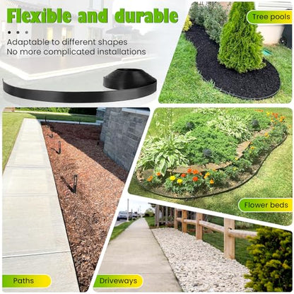 Garden Edging Coil 2" x 100', Landscape Edging Kit with 120 Spikes