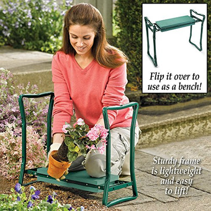 Collections Etc Garden Kneeler and Seat, Green