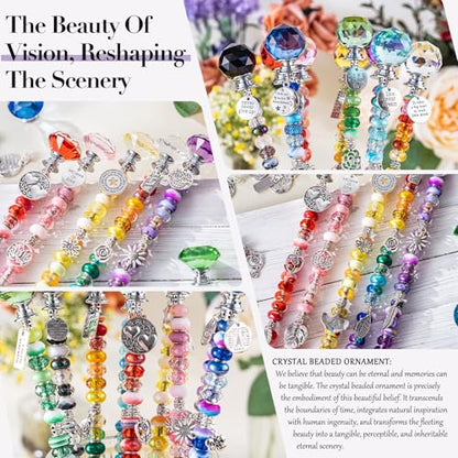 513Pcs DIY Beaded Garden Stakes, Fairy Wand Kit with 18 Threaded Rod - color: colorful