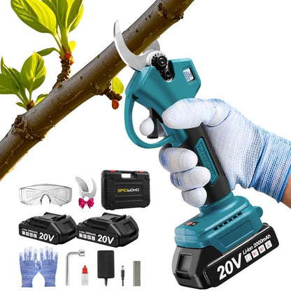Electric Pruning Shears Cordless for Gardening - 1.2" Cutting Diameter Battery Powered Pruner with LCD Display & 2 Rechargeable Batteries, Brushless Power Pruner Heavy Duty for Tree Branch - style: Blue-30mm