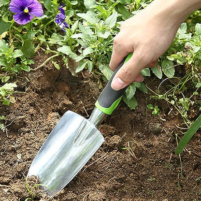 Garden Tool Shovel for Digging Gardening Trowel for Lawn Planting Alloy Spade Plastic Handle Anti Slippery - color: Orange
