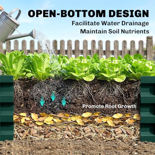 Outsunny 4' x 2' x 1' Galvanized Raised Garden Bed, Green - color: Green