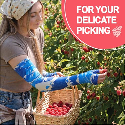 Evridwear Gardening Sleeves,UV Protection Cooling Arm Sleeve Women Men - color: Ocean Waves, size: Small-Medium