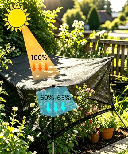 e.share 40%-50% Black Garden Shade Cloth,10X14FT Mesh Tarp with Grommets - size: 10ft X 14ft, style: 40%