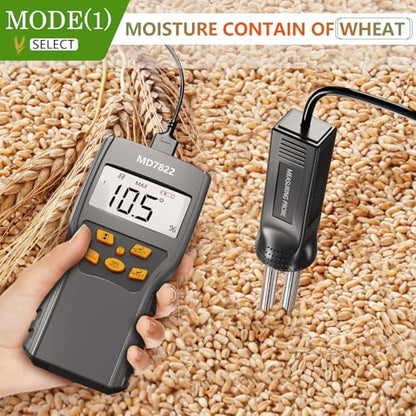 Grain Moisture Meter Precise & Fast Measurements Grain Moisture Tester with Probe, Moisture Meter Probe for Mazie, Wheat, Corn, Paddy and Rice