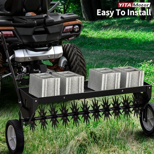 YITAMOTOR 40" Tow Behind Spike Aerator Lawn Plug Core Aerator Tool