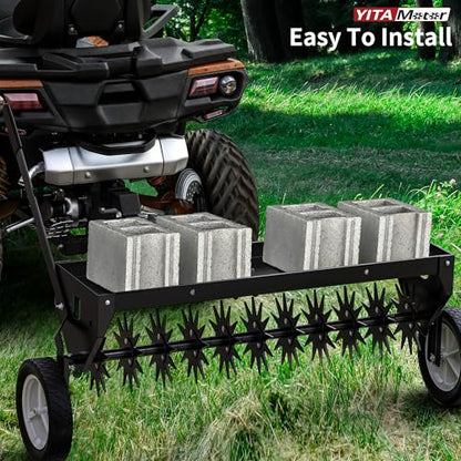 YITAMOTOR 40" Tow Behind Spike Aerator Lawn Plug Core Aerator Tool