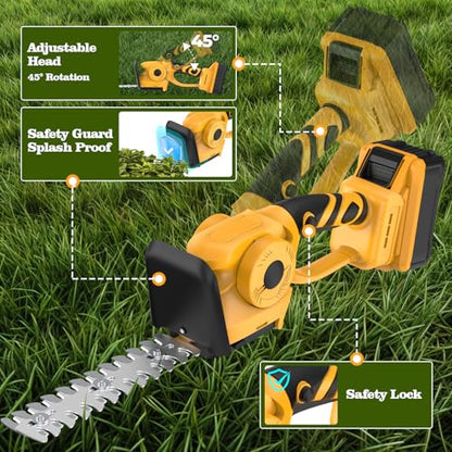 Cordless Hedge Trimmer Compatible with Dewalt 20V Battery