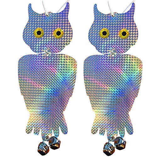 Holographic Owl Style Reflector, Decorative Windchime for Home and Garden, 2 pcs - color: Rotating