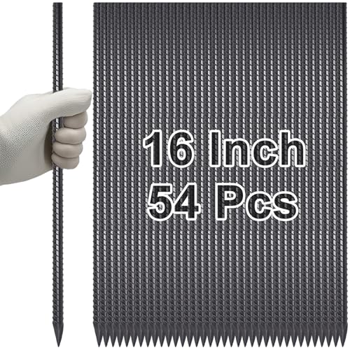VVOKGO Straight Rebar Stakes 16 Inch Metal Ground Concrete Form Stakes - color: I-16 Inch-Φ5/16"-Black, size: I-16 Inch-54 Pcs