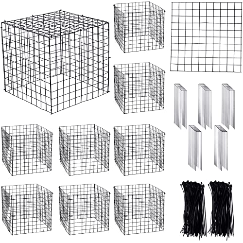 Zubebe 10 Pack Small Wire Plant Protectors Mesh, Thickness 2mm, Black - color: Black, size: Thickness 1mm