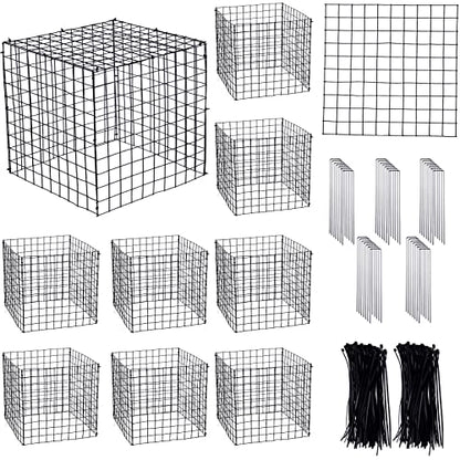 Zubebe 10 Pack Small Wire Plant Protectors Mesh, Thickness 2mm, Black - color: Black, size: Thickness 1mm