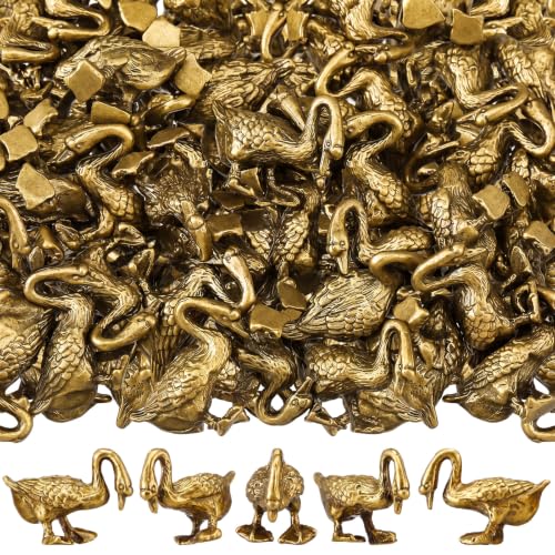 Civaner 50 Pcs Mini Brass Goose, Small Goose, Mini Metal Animals Statue - style: Goose
