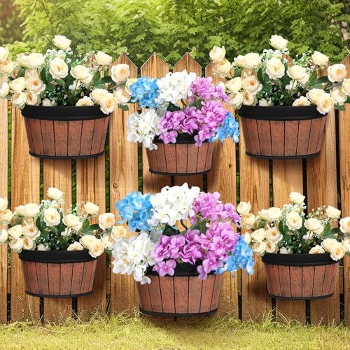 Layhit 6 Pcs Wall Hanging Planters, 12 Inches, 10 Inches, Brown - color: Brown, size: 10 & 12 Inches