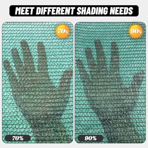 Cool Area Shade Cloth with Grommets for Garden, 90% 6.5x16.5ft, Dark Green - color: 90% Shade-Dark Green, size: 6.5FTx16.5FT
