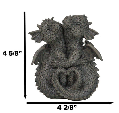 Ebros Whimsical Romantic Valentines Small Baby Garden Dragons Cuddling Tight Statue 5.25" Tall Dragon Fantasy Decor - color: 5.25"tall Cuddling Small Baby Dragon Valentine