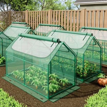 Superlele 4x2x3FT Mini Greenhouse with 2 Large Zipper Doors for Outdoor - style: (Green)-4x2x3Ft