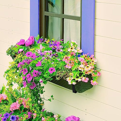 LukLoy Adjustable Window Box Brackets, 6 Pack Planter Box Brackets, Black - size: 6 pack-black