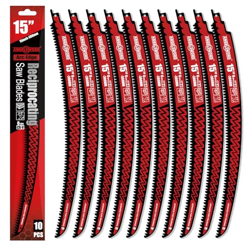 ANGELSWORD 15“ Arc Edge Reciprocating Saw Blades for Pruning,6TPI 10pc - size: 15"-10PACK