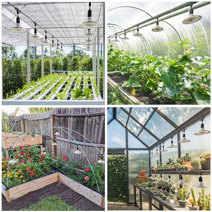 Outdoor Grow Lights with Timer, Full Spectrum Greenhouse Grow Lights with Timer, IP65 Waterproof String Grow Light Outdoor, UL Certified Daisy Chain LED Grow Light, 41FT - size: 12 Lights, style: 1 Timer